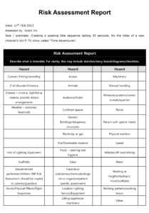 Risk Assessment Report | Sophia Factory with regard to Safety Analysis Report Template