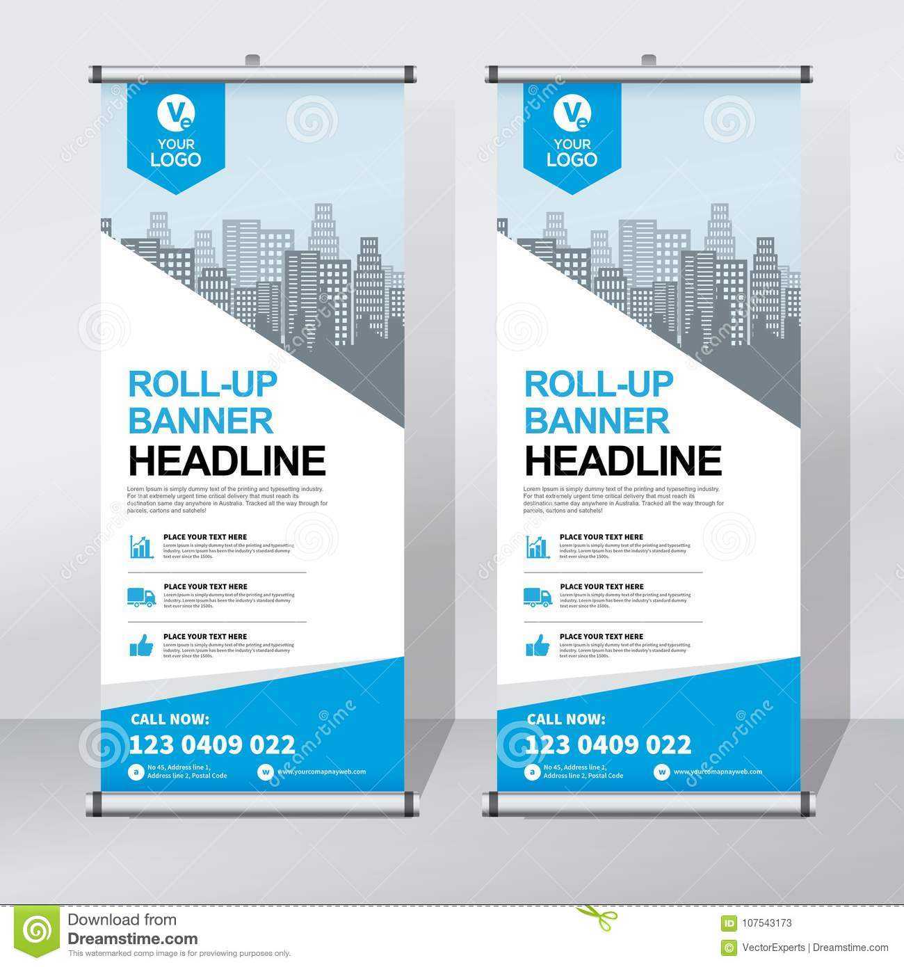 Roll Up Banner Design Template, Vertical, Abstract For Retractable Banner Design Templates