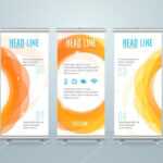Roll Up Banner Stand Design Template. Vector — Stock Vector In Banner Stand Design Templates