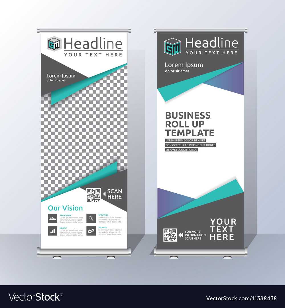 Roll Up Banner Template Design With Pop Up Banner Design Template