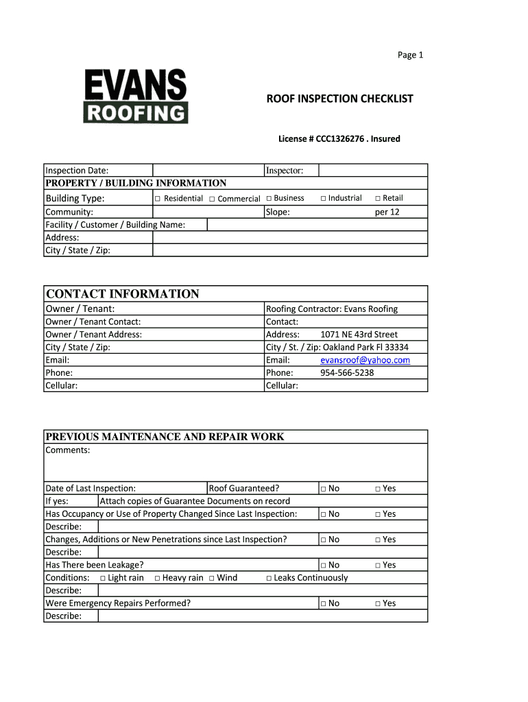 Roof Inspection Kit – Fill Online, Printable, Fillable Within Roof Inspection Report Template