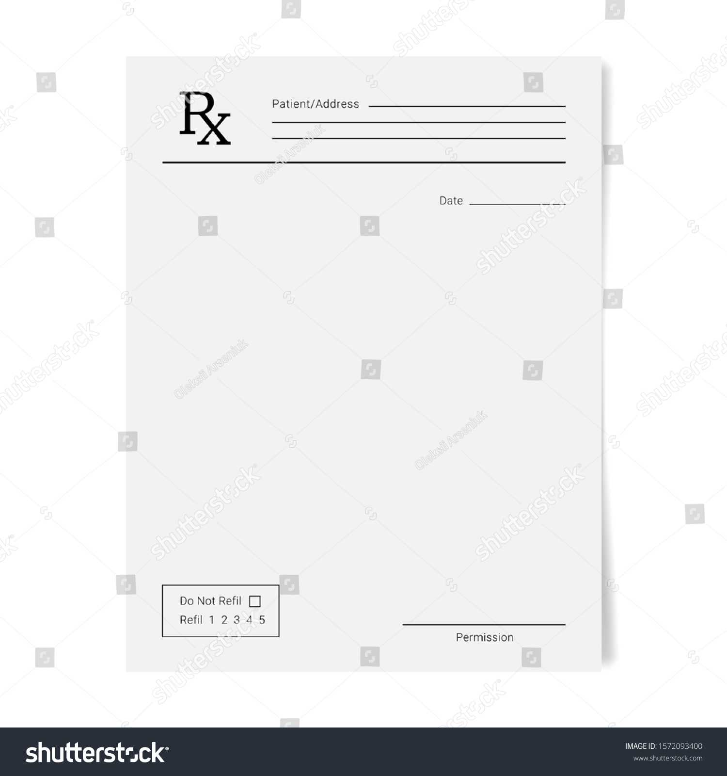 Rx: Изображения, Стоковые Фотографии И Векторная Графика With Blank Prescription Form Template