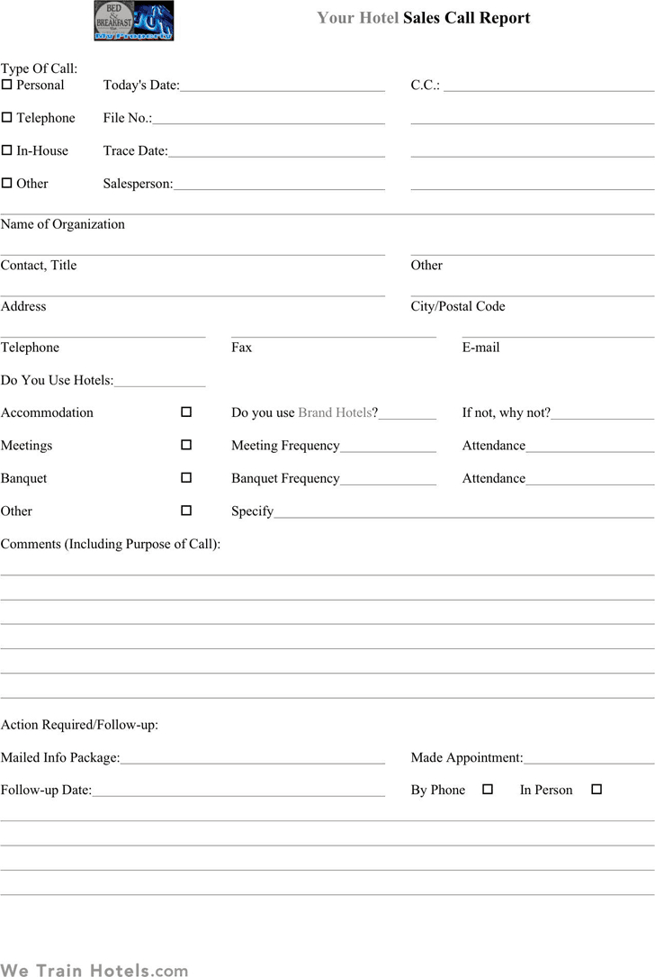 Sales Call Report Templates – Word Excel Fomats Intended For Sales Visit Report Template Downloads