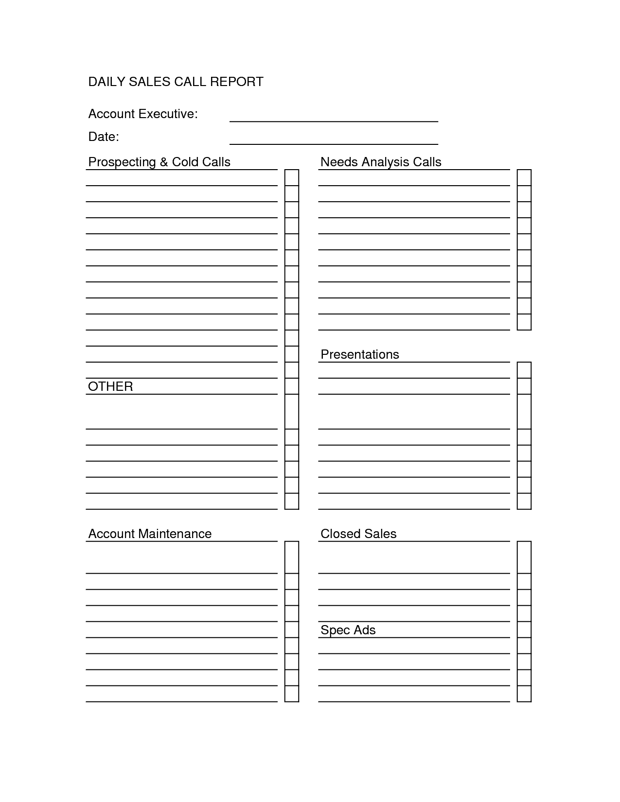 Sales Call Report Templates - Word Excel Fomats Throughout Sales Call Report Template