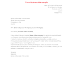 Sample Business Formal Letter | Templates At With Regard To Microsoft Word Business Letter Template