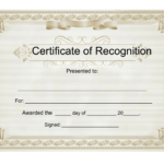 Sample Certificate Of Recognition – Free Download Template Regarding Certificate Templates For Word Free Downloads