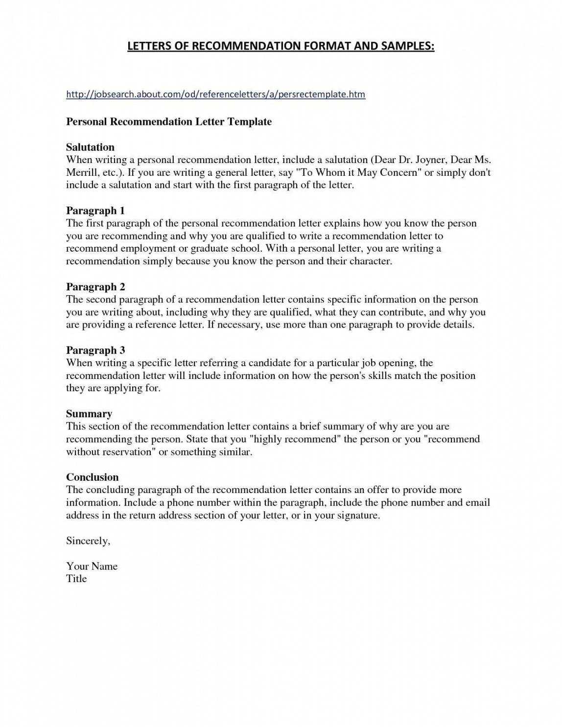 Sample Template For Letter Of Recommendation Collection Throughout Recommendation Report Template