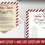 Santa Letter & Nice List | Editable Christmas Pdf Template Regarding Santa Letter Template Word