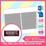Scalloped Hershey Candy Bar Wrapper Template, Psd, Png And Svg, Dxf, Doc  Microsoft Word Formats, 8.5X11" Sheet, Printable 672 In Candy Bar Wrapper Template Microsoft Word