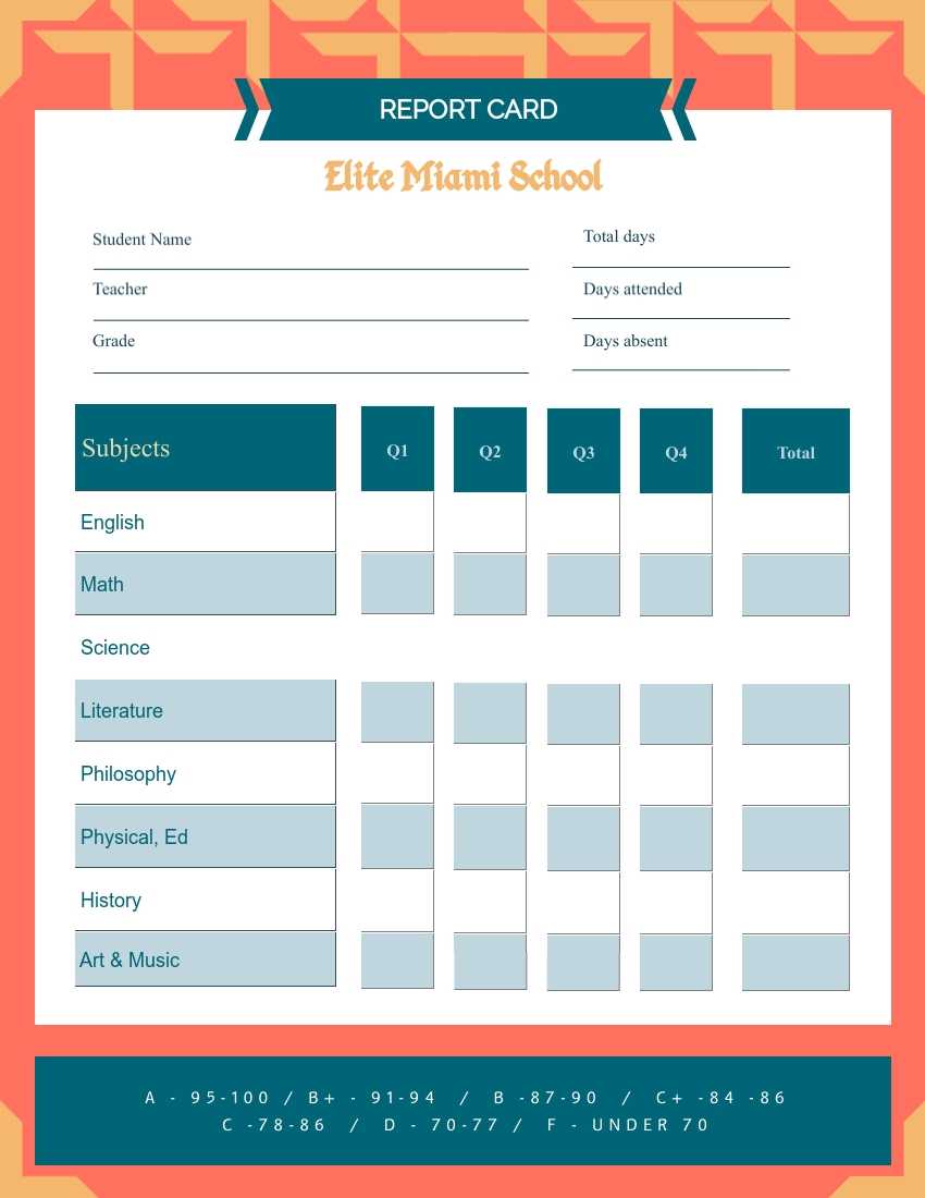 School Report Card Template – Visme With Report Card Format Template