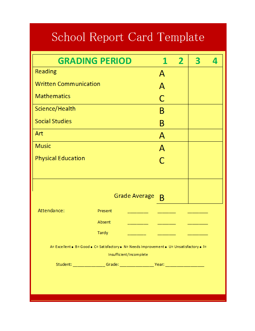 School Report Template Intended For School Report Template Free
