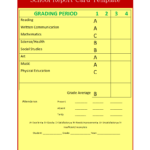 School Report Template With Report Card Format Template