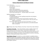 Science Department Lab Report Format For Science Lab Report Template