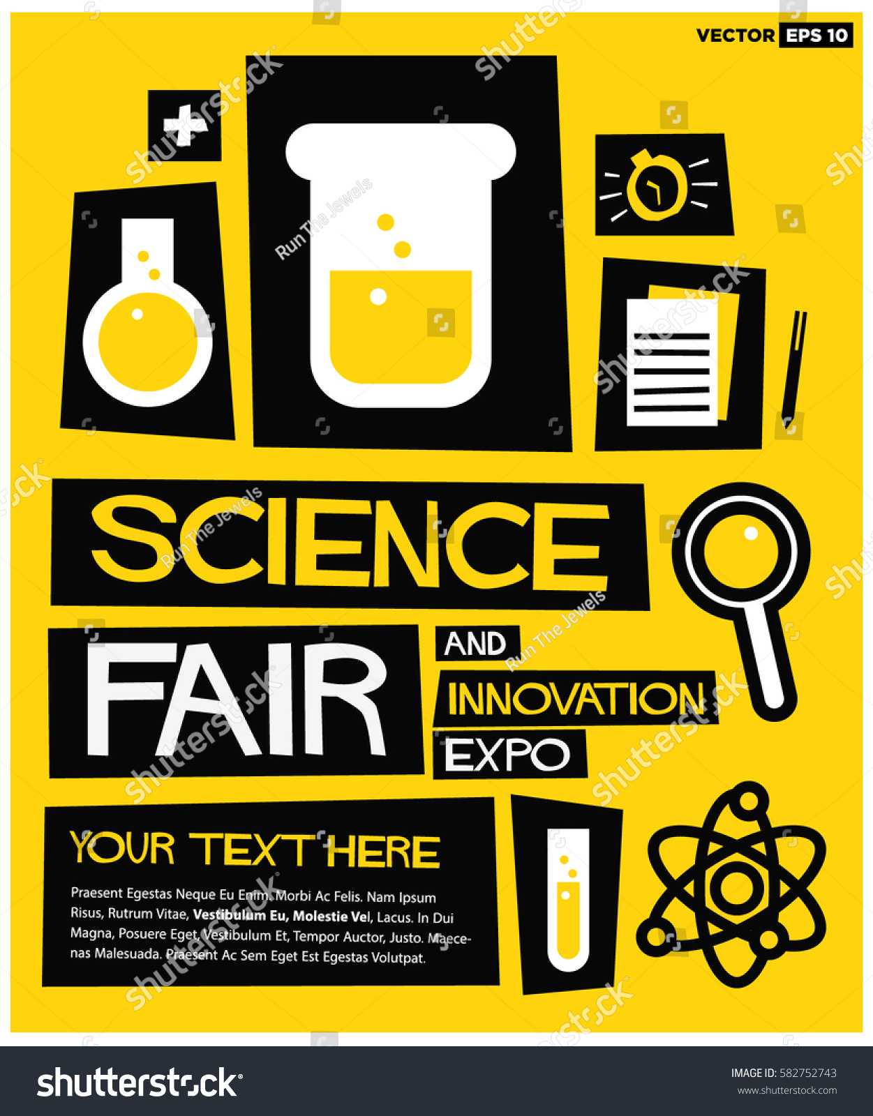 Science Fair Innovation Expo Flat Style Stock Vector Throughout Science Fair Banner Template
