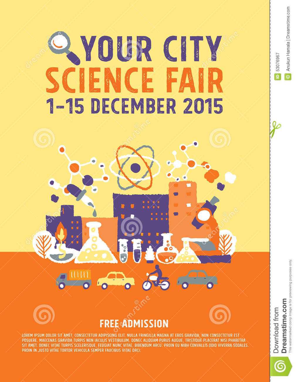 Science Fair Poster Concept Stock Vector – Illustration Of Intended For Science Fair Banner Template