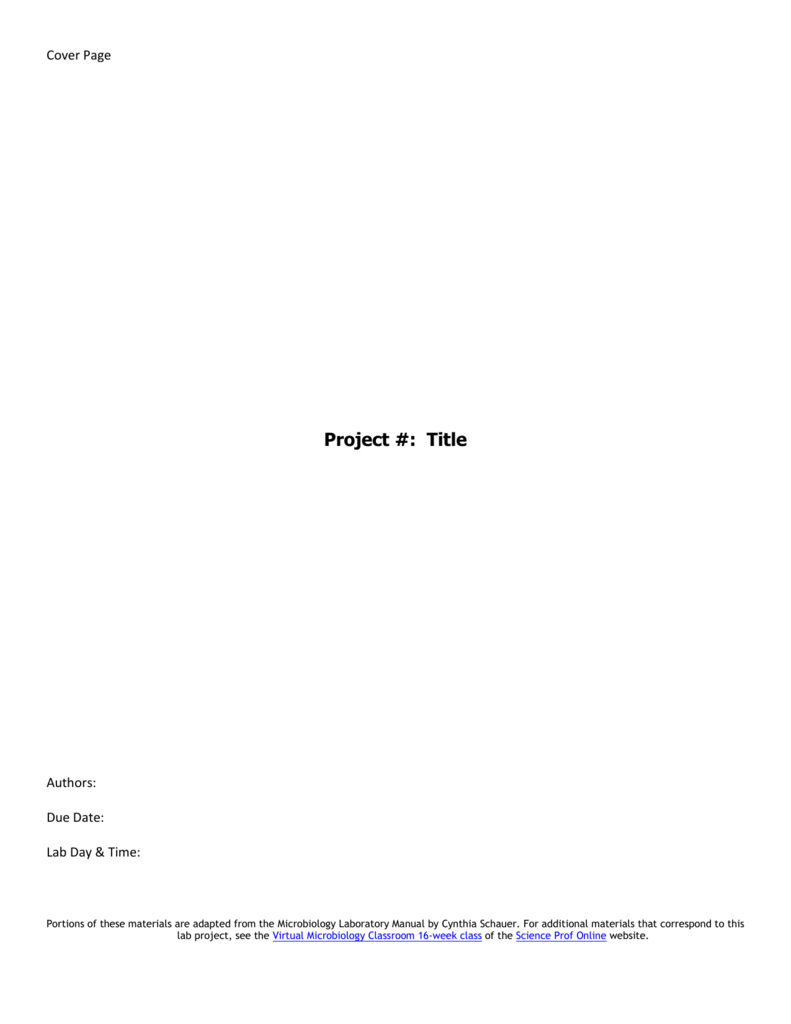 Science Report Cover Page – Tomope.zaribanks.co With Regard To Science Lab Report Template