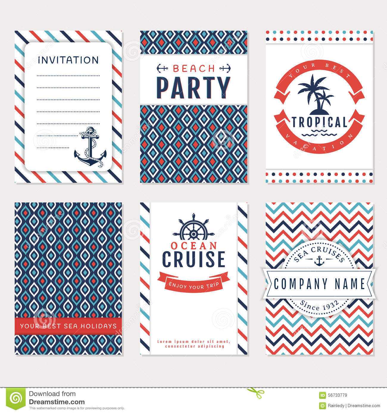 Sea Banners. Vector Card Templates. Stock Vector Throughout Nautical Banner Template