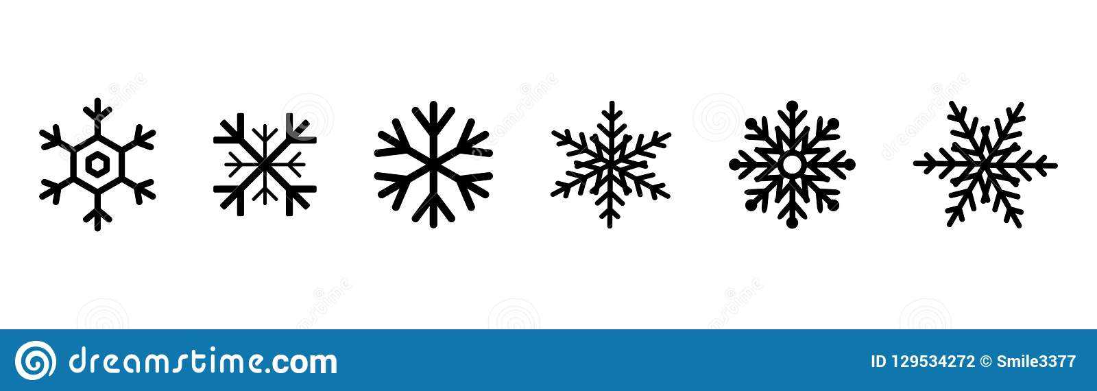 Set Of Black Snowflakes Icons. Black Snowflake. Snowflakes Inside Blank Snowflake Template