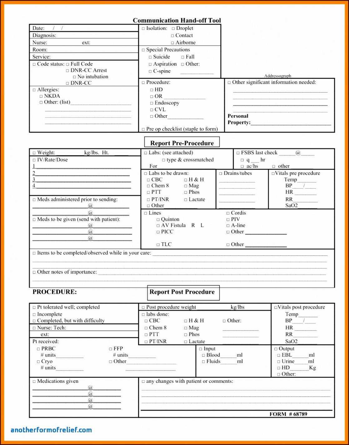 Shift Change Report Template In Nursing Shift Report Template