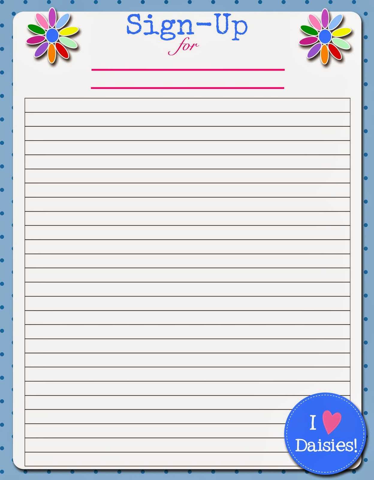 Sign Up Sheet Clipart With Potluck Signup Sheet Template Word