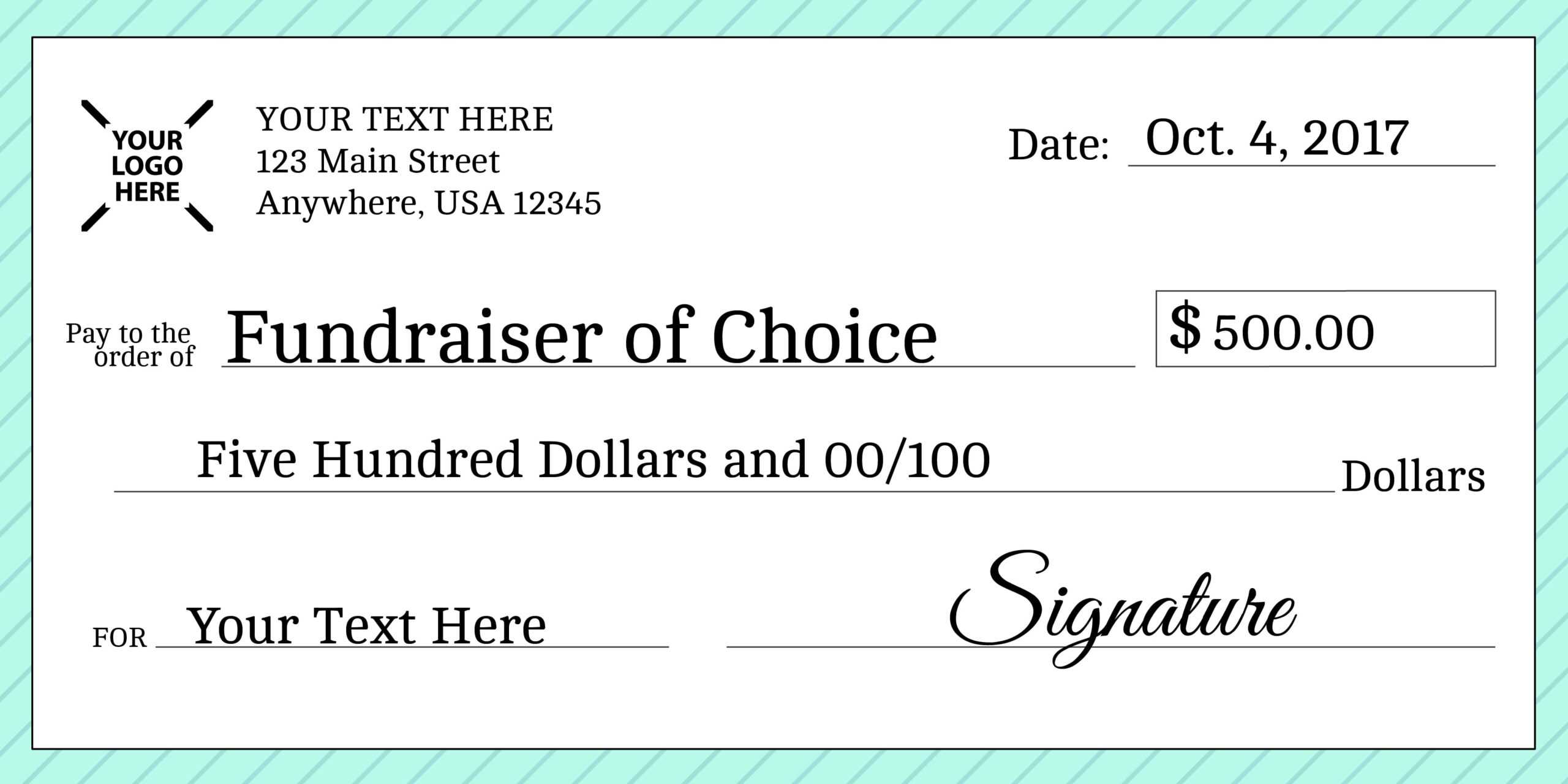 Signage 101 – Giant Check Uses And Templates | Signs Blog Within Large Blank Cheque Template