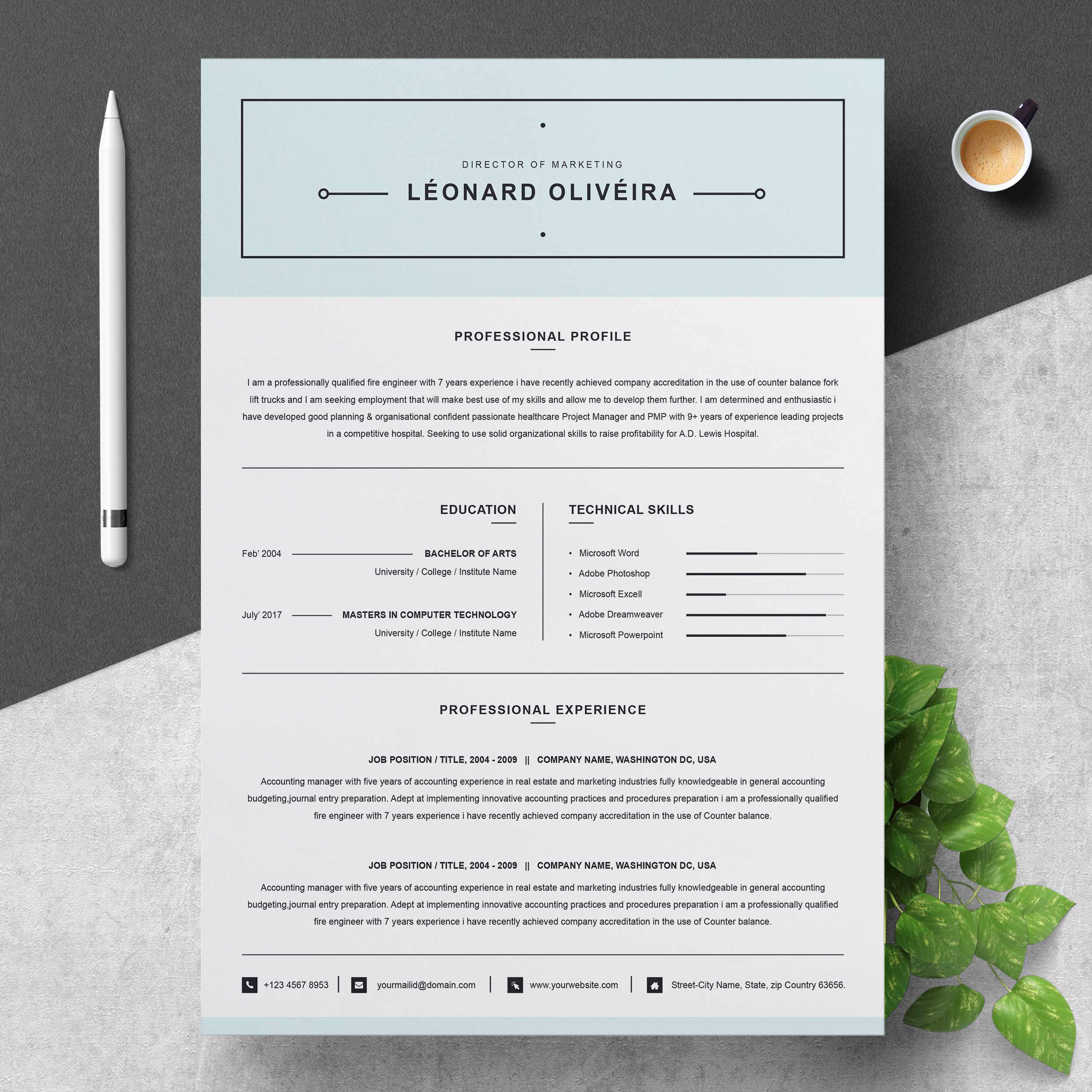 Simple Clean Resume Template Word – Resumeinventor In Button Template For Word