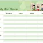 Simple Meal Planner for Menu Planning Template Word