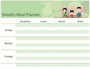 Simple Meal Planner for Menu Planning Template Word