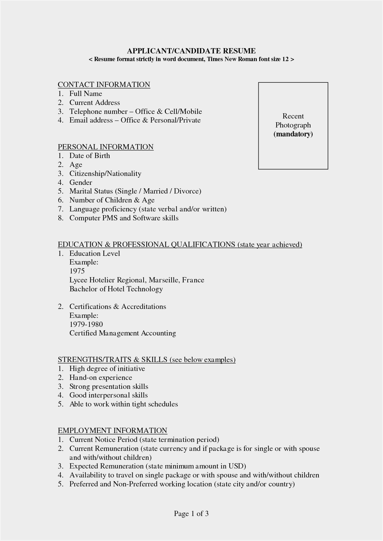 Simple Professional Resume Format In Word - Resume : Resume Pertaining To Simple Resume Template Microsoft Word