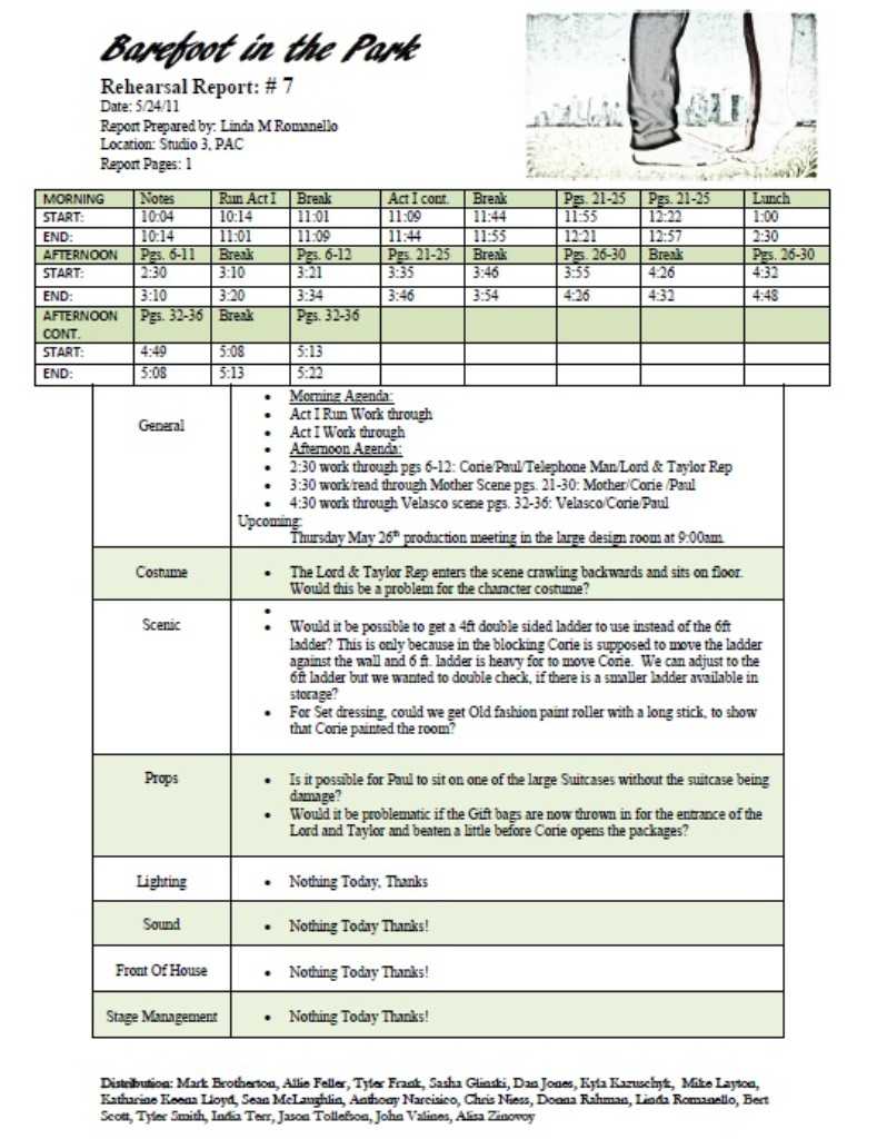 Smrcc37 | Stage Manager Rehearsal Checklist Clipart Big Throughout Rehearsal Report Template
