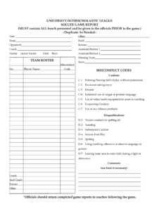 Soccer Game Report Template - Fill Online, Printable with regard to Coaches Report Template