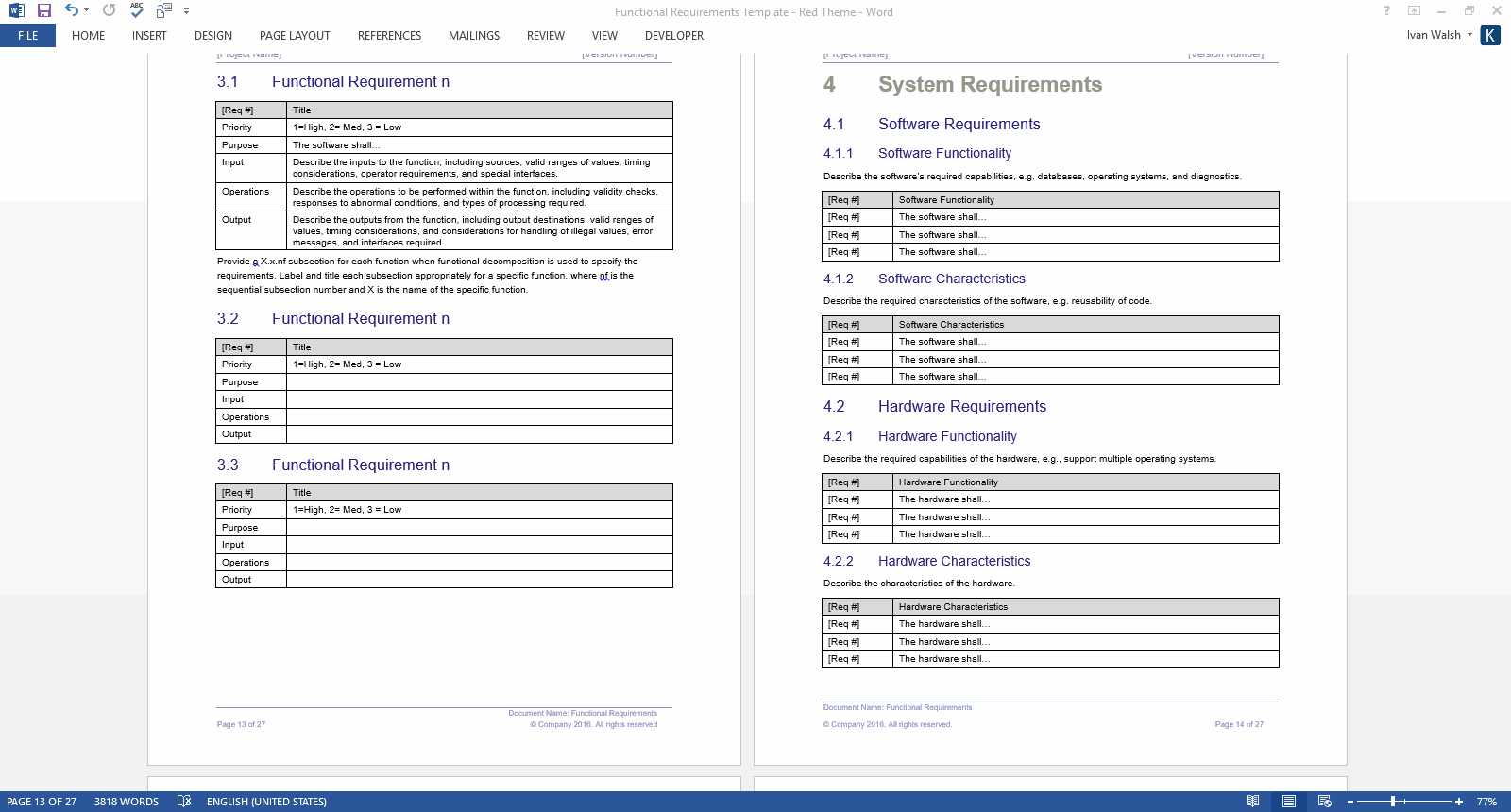Software Requirements Document Template – Availabel In Product Requirements Document Template Word