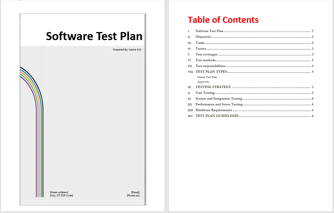 Software Test Plan Template – Word Templates Intended For Test Template For Word