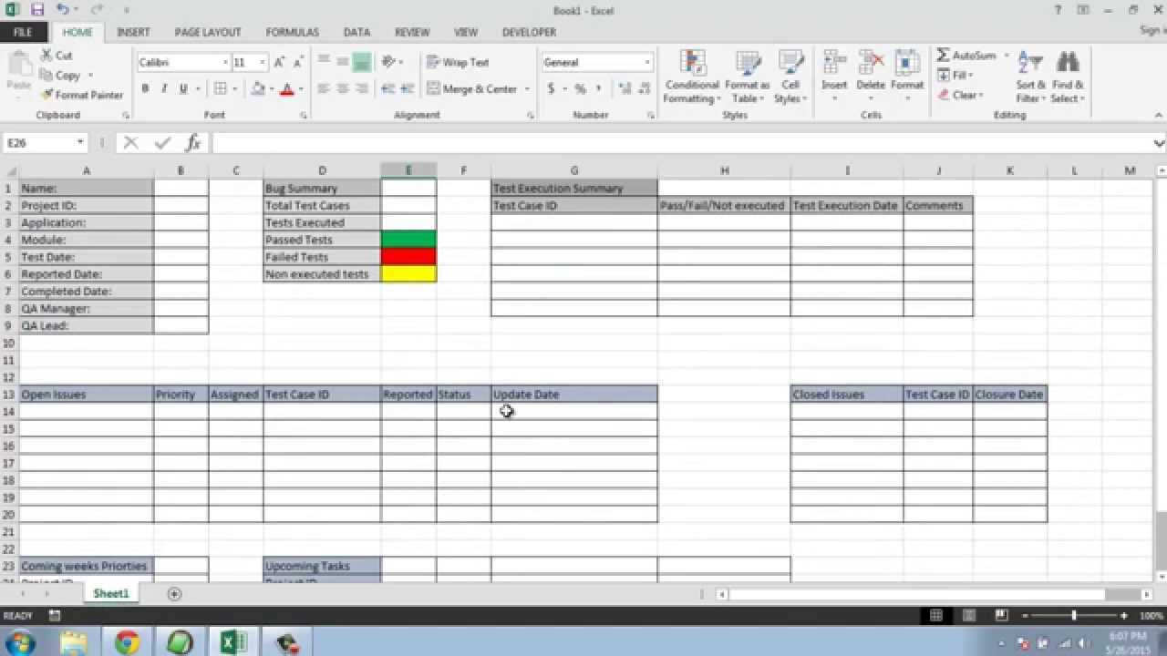 Software Testing Weekly Status Report Template Intended For Daily Status Report Template Xls