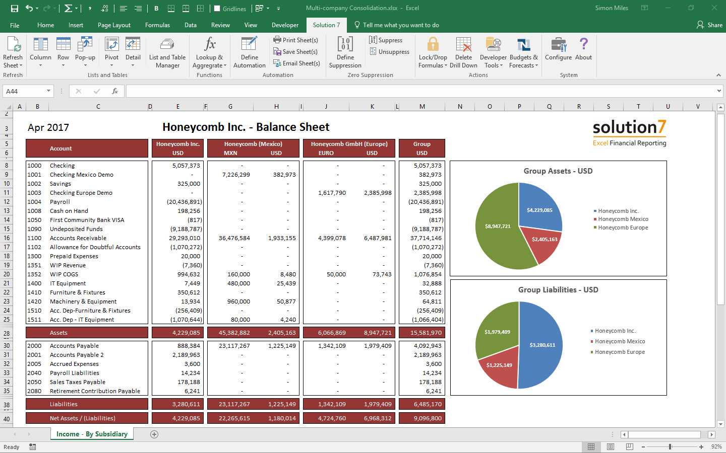 Solution 7 Excel Financial Reporting & Planning For Netsuite Intended For Excel Financial Report Templates