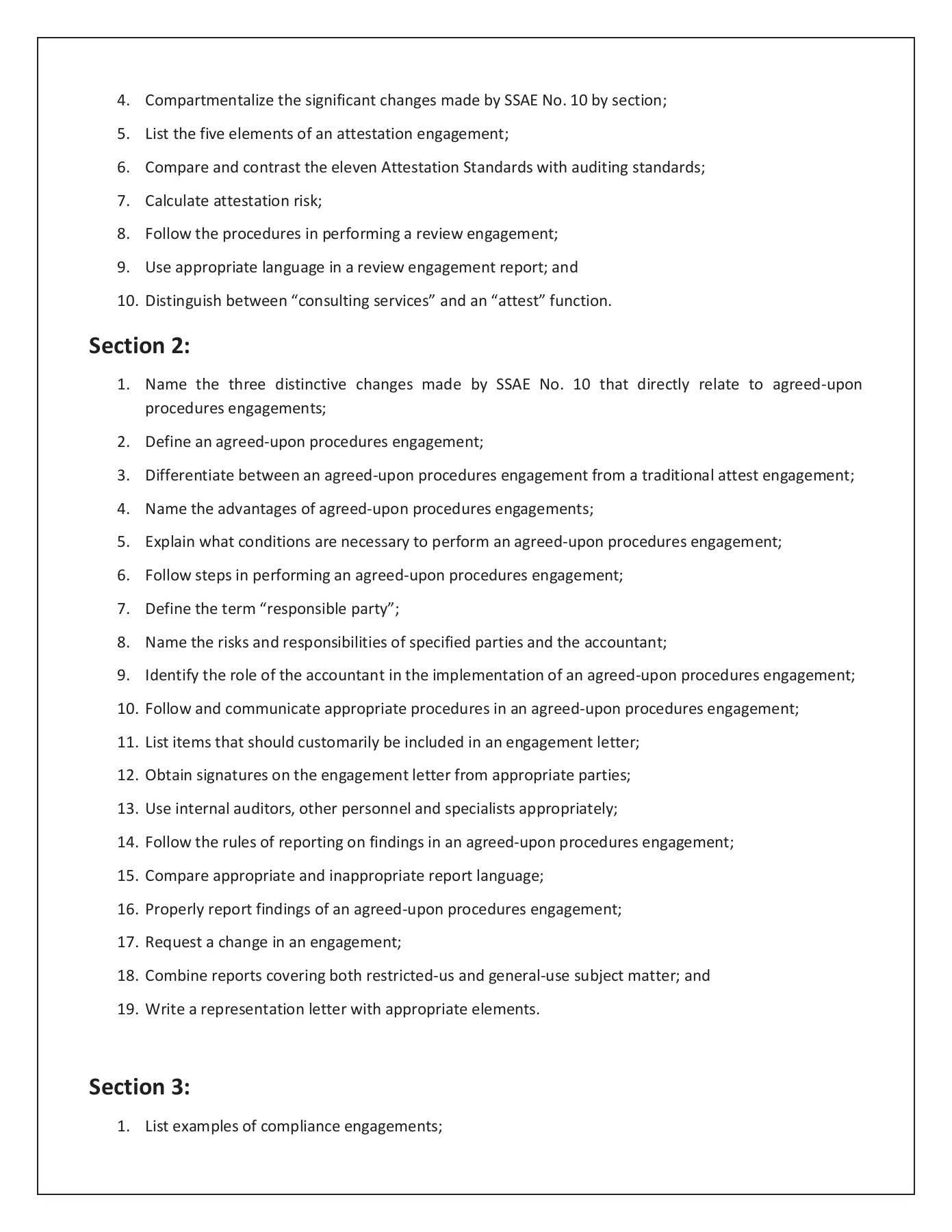 Special Engagements And Reports – Pages 1 – 4 – Text Version With Agreed Upon Procedures Report Template