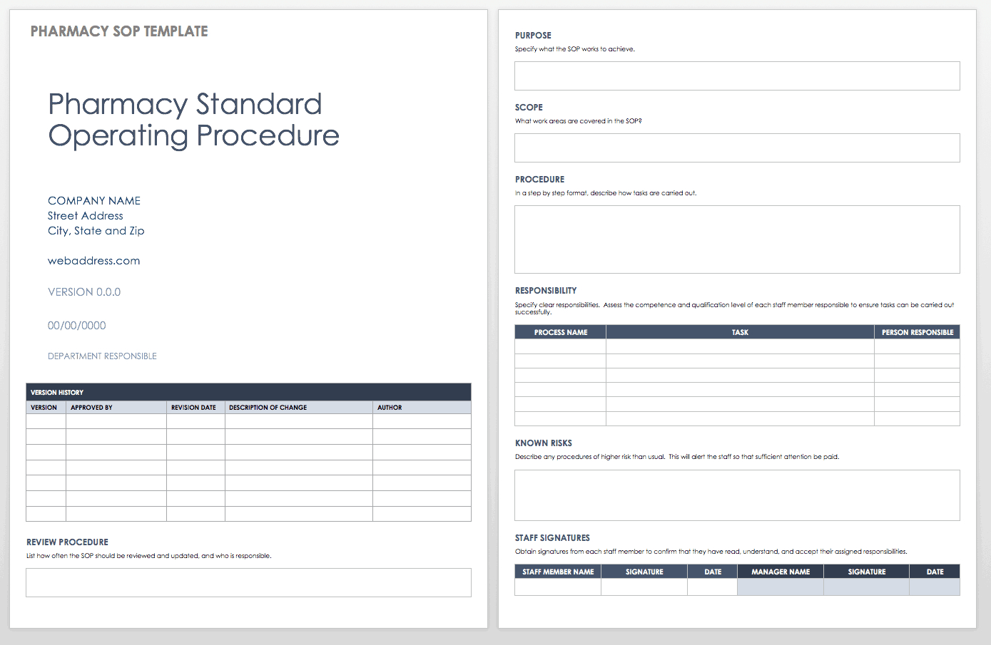 Standard Operating Procedures Templates | Smartsheet Pertaining To Procedure Manual Template Word Free