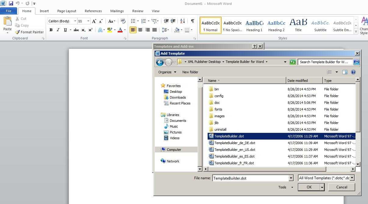 Steps To Enable Bi Publisher Add In Menu In Microsoft Office With Regard To Word 2010 Templates And Add Ins