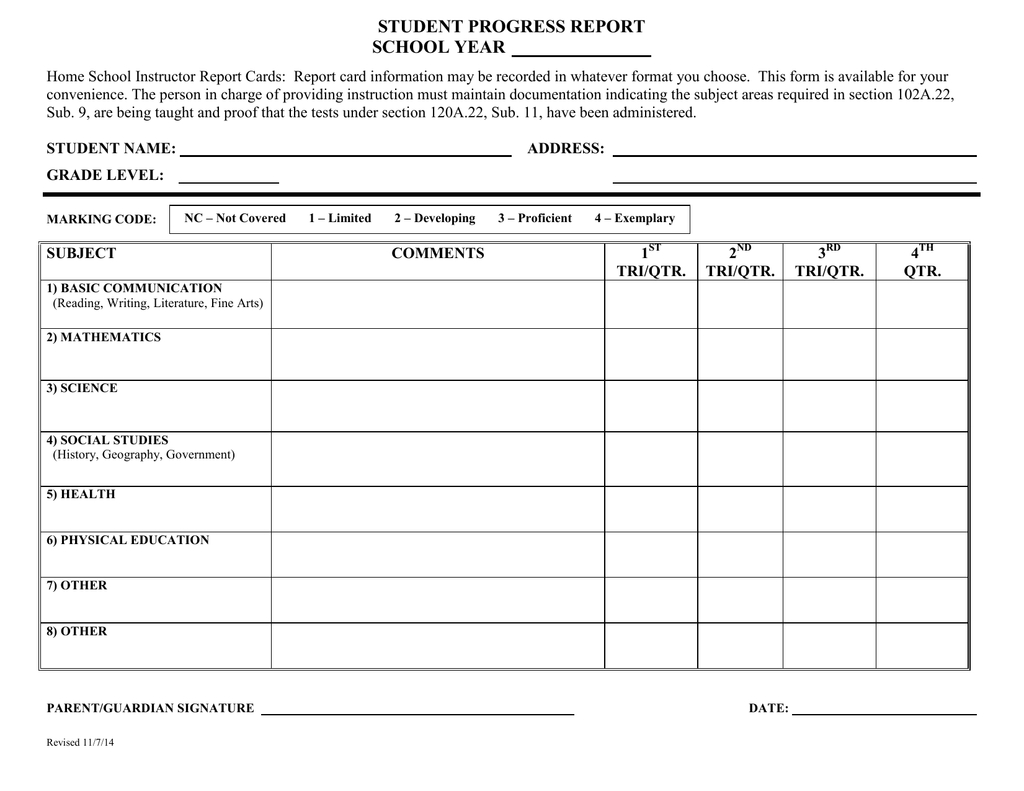 Student Progress Report School Year For School Progress Report Template