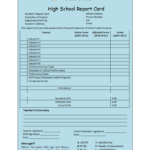 Student Report Template Pertaining To High School Report Card Template