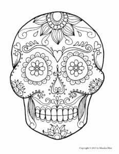 Sugar Skull Drawing Template At Paintingvalley | Explore inside Blank Sugar Skull Template