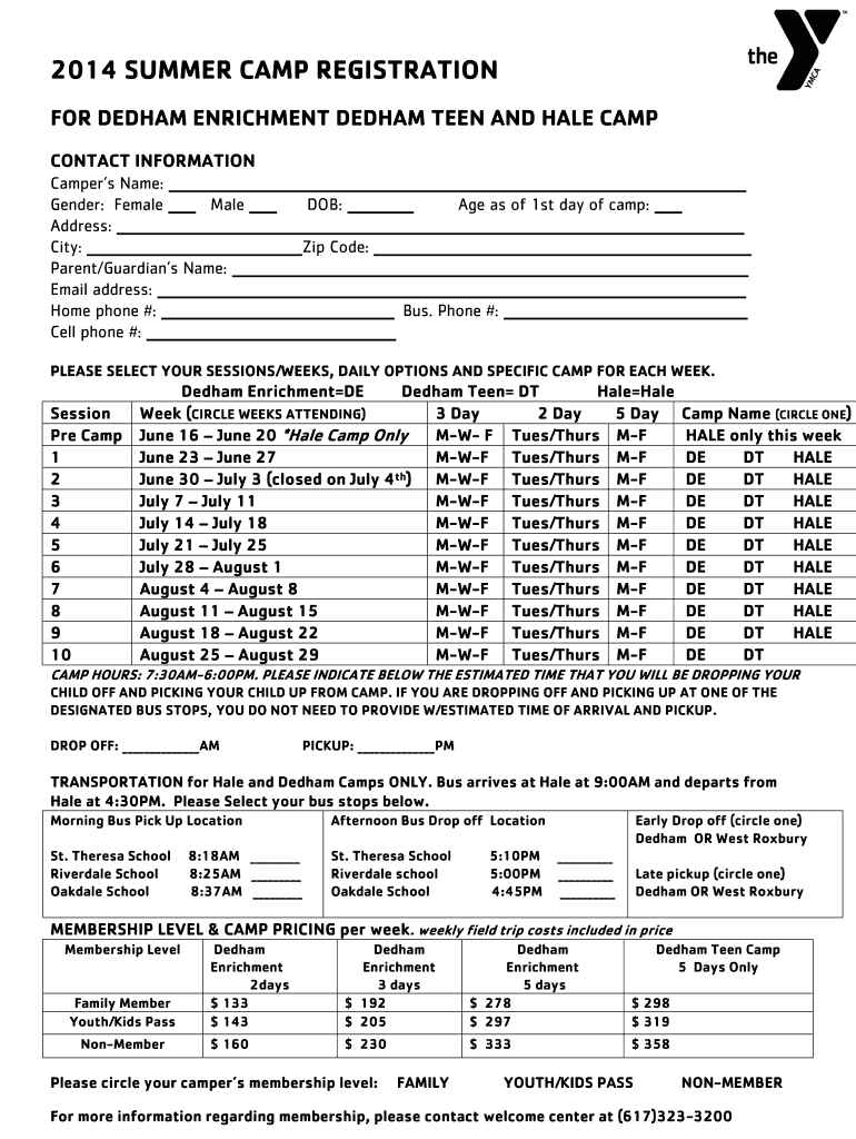 Summer Camp Application Template – Fill Online, Printable For Camp Registration Form Template Word