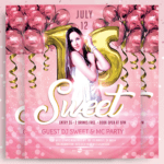 Sweet 16 Birthday Party Flyer Psd Template – Mockup Free Intended For Sweet 16 Banner Template