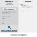 Synonyms For Template, Antonyms For Template - Thesaurus pertaining to Another Word For Template