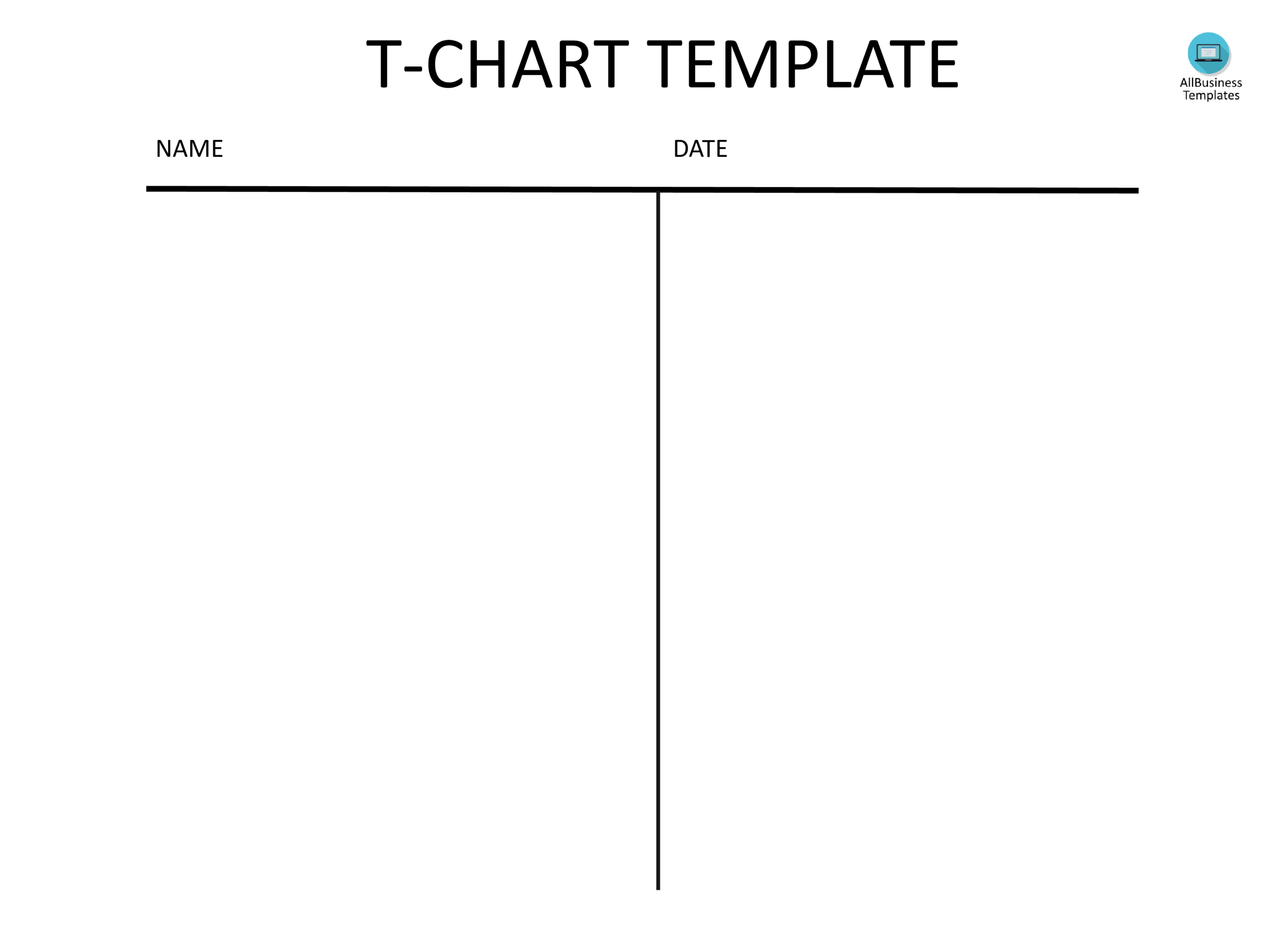 T Chart Template Pdf | Templates At Allbusinesstemplates With Regard To T Chart Template For Word