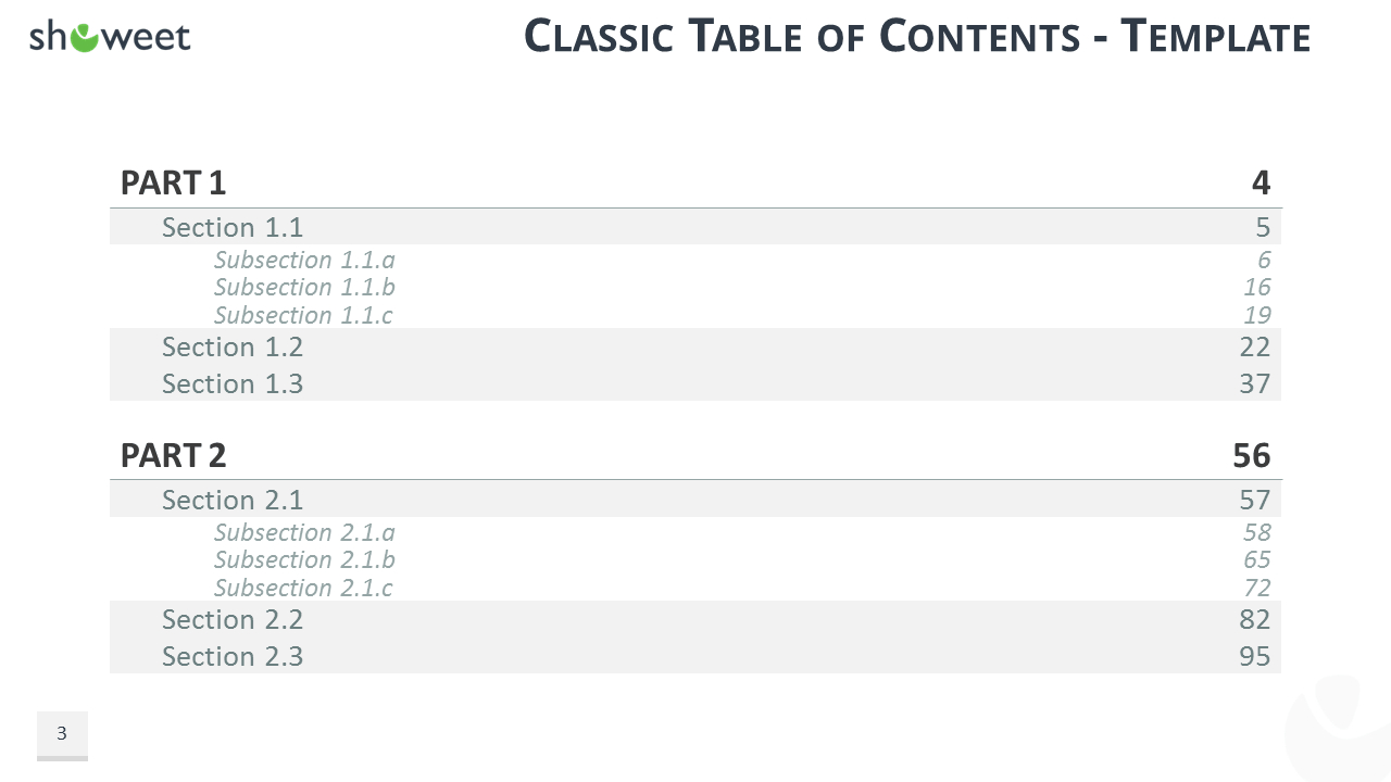 Table Of Content Templates For Powerpoint And Keynote Within Blank Table Of Contents Template