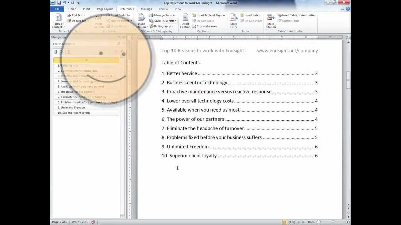 Table Of Contents In Word Intended For Word 2013 Table Of Contents Template