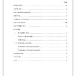 Table Of Contents – Thesis And Dissertation – Research In Report Content Page Template