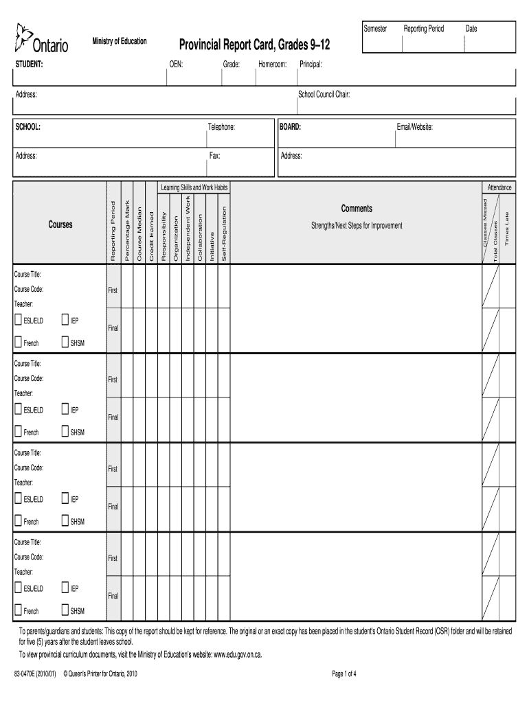 Tdsb Report Card Pdf – Fill Online, Printable, Fillable Inside High School Student Report Card Template