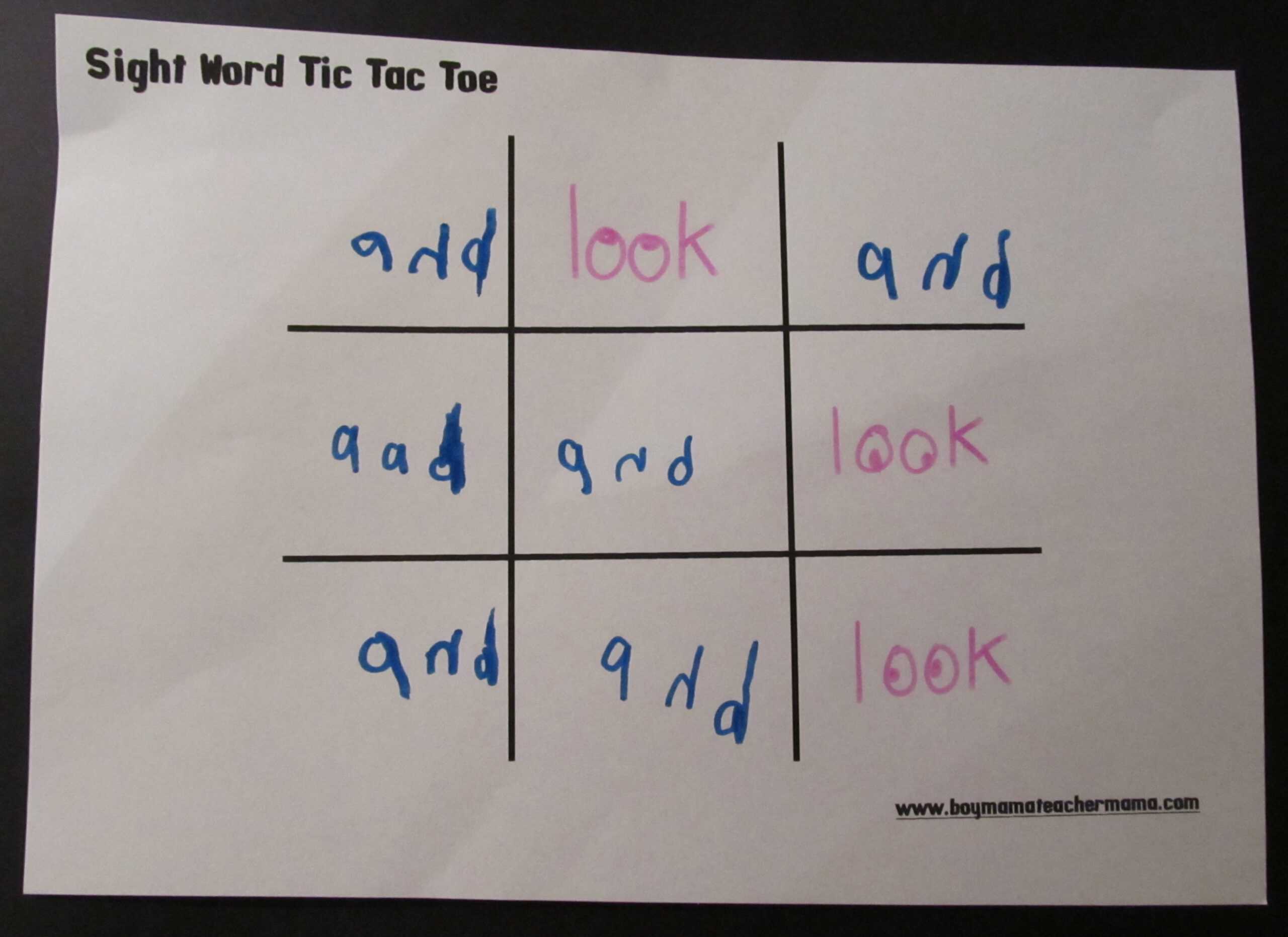 Teacher Mama: Sight Word Practice Made Fun | Boy Mama Pertaining To Tic Tac Toe Template Word